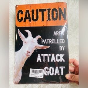 New 12x8” attack goat tin sign